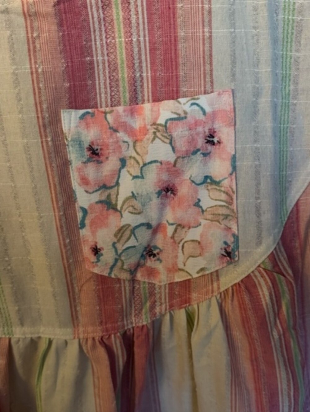 Sage + Fig Oversized Striped Pink Multicolor Babydoll Blouse - Picture 5 of 5